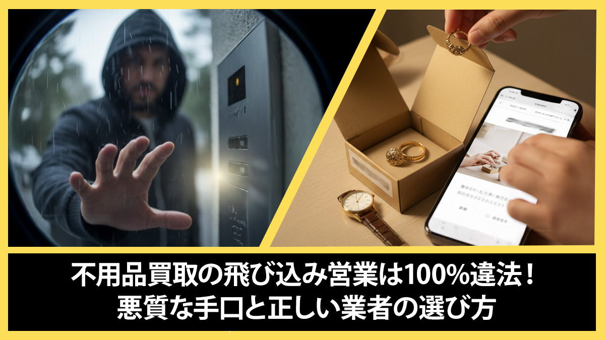 不用品買取の飛び込み営業は100%違法！悪質な手口と正しい業者の選び方
