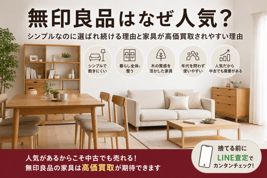 無印良品はなぜ人気?シンプルなのに選ばれ続ける理由と家具が高価買取されやすい理由